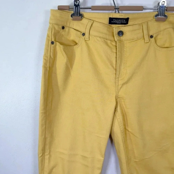 Talbots  Womens Size 10P Flawless Five Pocket Slim Ankle Mustard Jeans - Picture 4 of 14